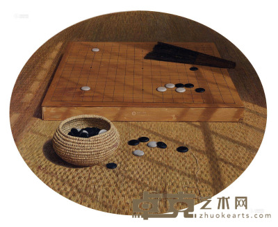 黄鸣 1993年作 一盘没有下完的棋 58×72cm