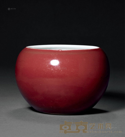 清乾隆 霁红釉洗 宽15.9cm