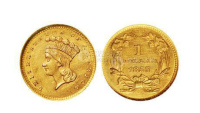 1856年美国自由女神印第安头像1美元金币一枚