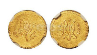 1845年埃及花押图案面值5 QIRSH金币一枚