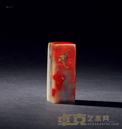 昌化鸡血石素方章 4.9×1.9×1.9cm