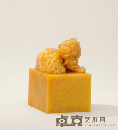 巴林石瑞兽方章 7.6×5.1×5.1cm