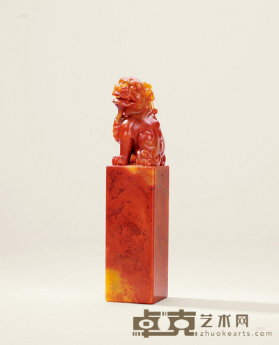 巴林石古兽方章 12.4×2.8×2.8cm