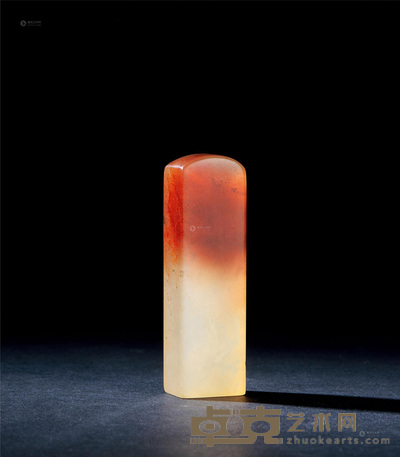 高山桃花冻石素章 7.9×2.3×1.7cm