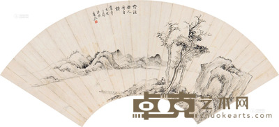 李寿熙 山水 扇片 17×50cm