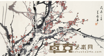 管峻  梅花 52cm×96cm