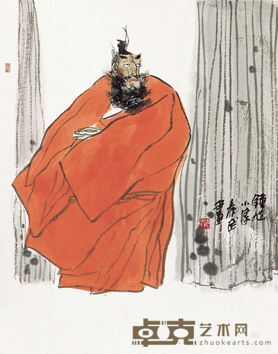 袁武 钟馗小像 卡纸 40.5×32cm