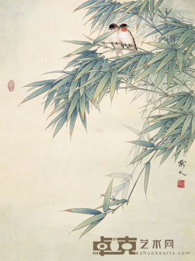 万一 竹林深深 镜片 74×56cm