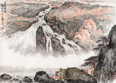 钱松嵒 1982年作 山高水长 镜片 51×71.5cm