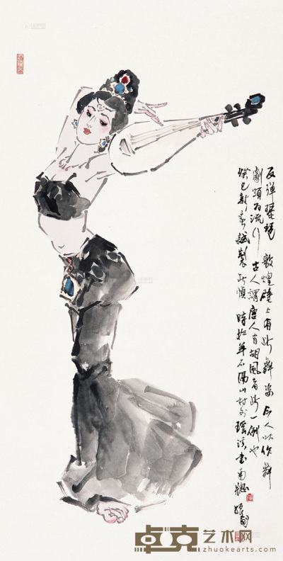 陈振国 2013年作 反弹琵琶 镜片 137×69cm