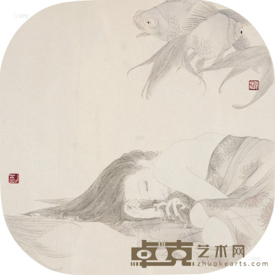 刘瑶 非鱼 镜片 32×32cm