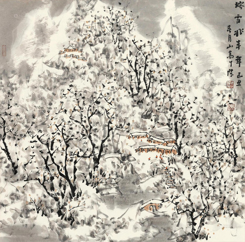 丁杰 己丑（2009年）作 瑞雪兆丰年 镜心