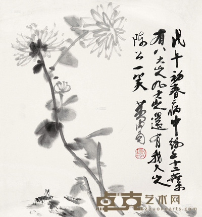 黄胄 1978年作 菊花蟋蟀 镜心 41×37.5cm