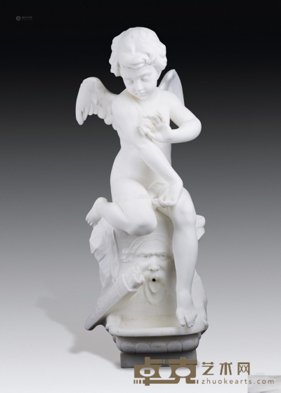 利奥波德·施泰纳 喷泉上的天使与蝴蝶 38×27×93cm