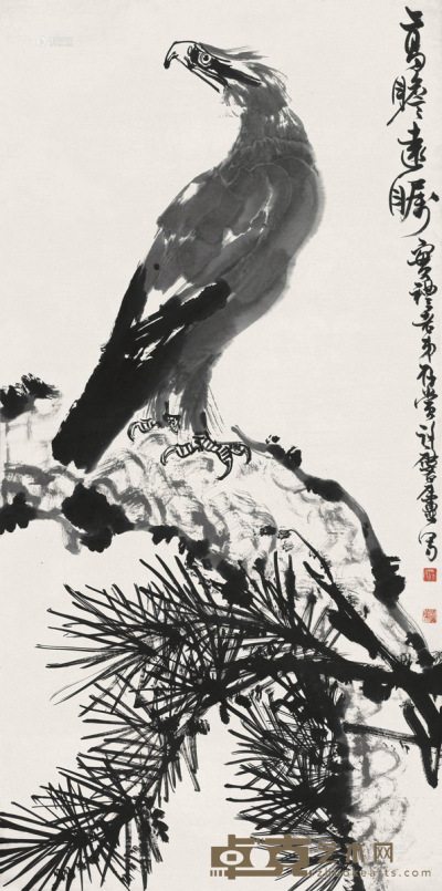 许麟庐 高瞻远瞩 立轴 137.5×68cm