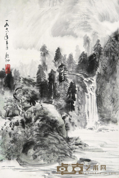 颜地 1978年作 山水 镜心 69×46.5cm