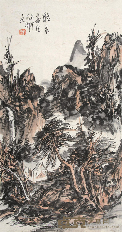 范扬 2011年作 听泉书屋 镜心 103×52cm