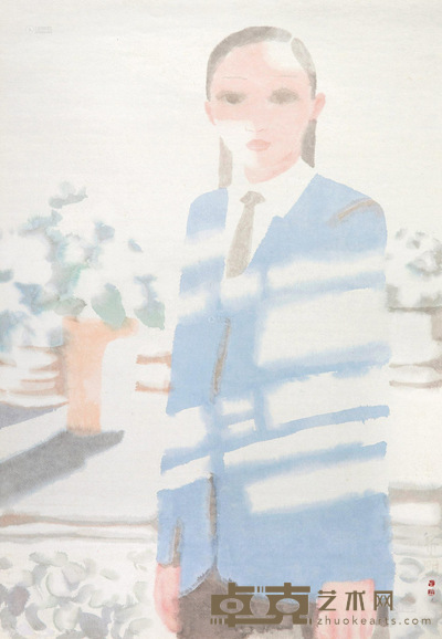 田黎明 城市少女 镜心 68.5×47cm