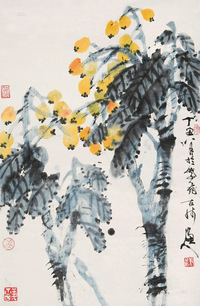 张立辰 1997年作 花鸟 镜心