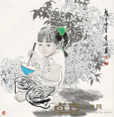 王有政 2008年作 小女孩 镜心 70.5×69cm