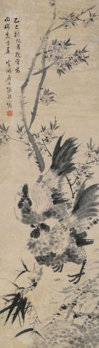 张敔 1785年作 花鸟 立轴 水墨纸本
