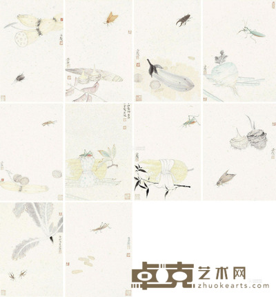 杨立奇 工虫 册页 （十开） 43×22.5cm×10