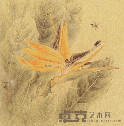 甘永川 小虫花卉 33×33cm