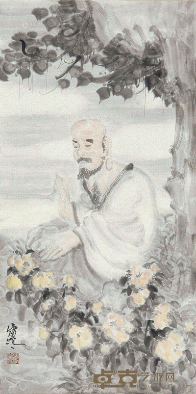 谭雷鸣 罗汉 68×35cm