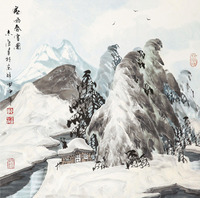 于志学 春雪图 镜心 设色纸本