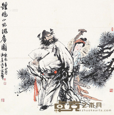 冯远 钟馗 镜心 设色纸本 68×68cm