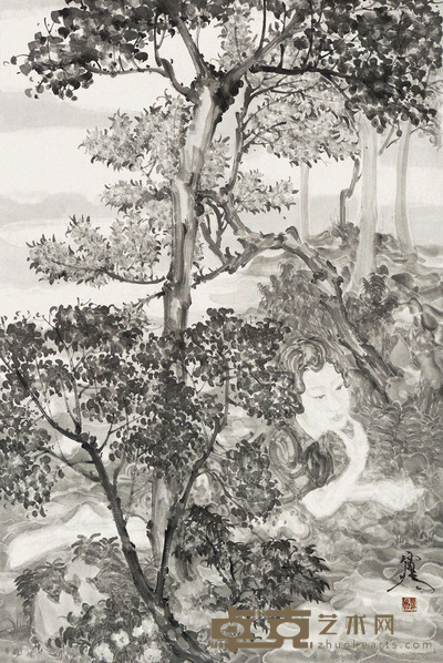 谭雷鸣 林荫少女系列二 70×46cm