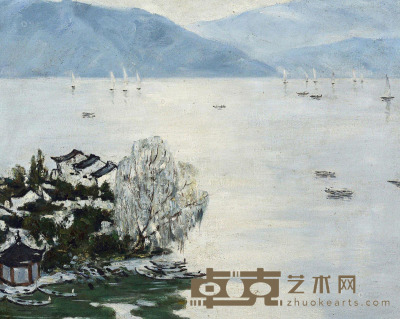 肖峰     西湖帆影 38×48.5cm
