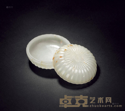 清 白玉印泥盒 直径6.3cm