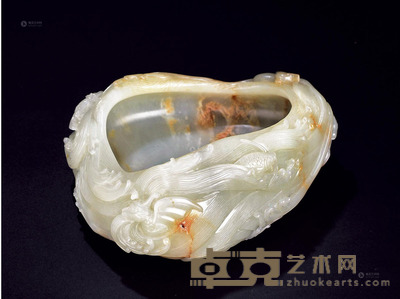 清 白玉龙纹水洗 长13.5cm