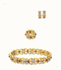 KutchinsKy 18K金 手镯、戒指、耳环 （一套）