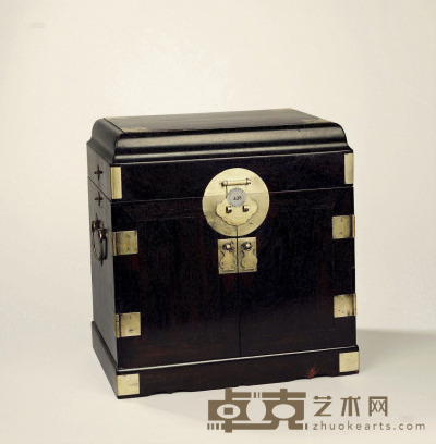 清 紫檀官皮箱 31.5×23×33cm