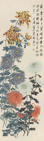吴笠仙     幽香冷艳图