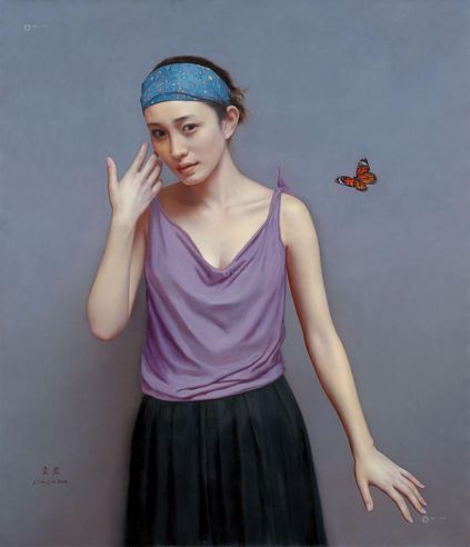 李贵君     2014年作 飘然而至 布面油画