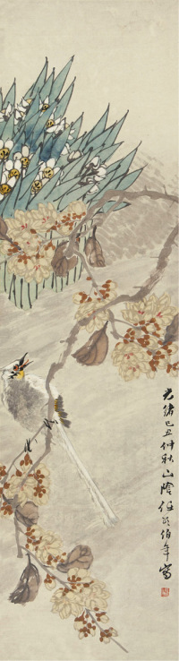 任颐 己丑（1889）年作 仙寿图