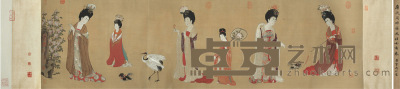 周昉 《簪花仕女图》（木版水印） 51×187cm