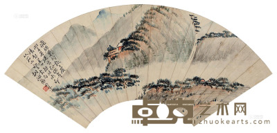 胡佩衡 山居图 扇片 设色纸本 18×51.5cm