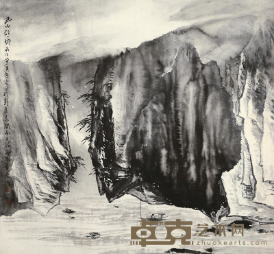 董希源 癸酉（1993）年作 巴山欲雨 镜片 水墨纸本 90×96cm