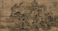 八大山人 壬申（1692）年作 古意山水 立轴 设色纸本