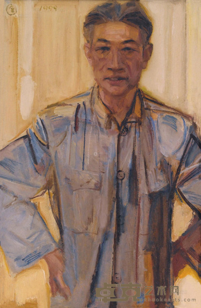 戴士和     1999年作 五十年代的徐悲鸿先生 布面油画 91.5×61cm