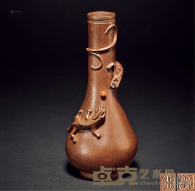 早期 李正华制龙胆瓶 高18.5cm