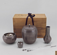 近代 恒长造纯银茶道具 （五件组）