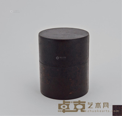近代 开化堂铁打出茶罐 高12cm；直径10cm