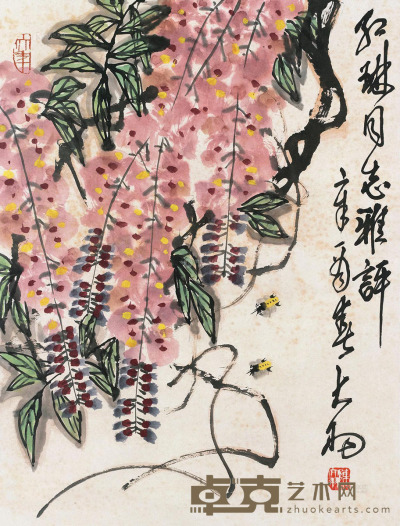 陈大羽     1981年作 花卉图 立轴 设色纸本 69×52.5cm