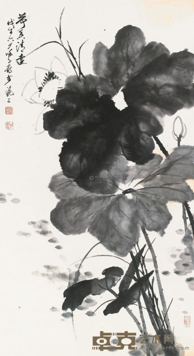 徐子鹤     1978年作 荷香清远图 立轴 设色纸本 88×48cm