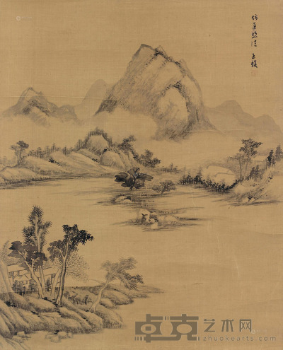 王馥     山水图 立轴 设色绢本 55×44.5cm